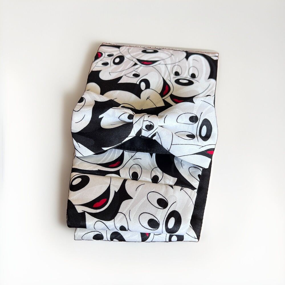 Vintage Disney Mickey Mouse Bow Tie Cummerbund Set 100% SILK, USA, Balancine